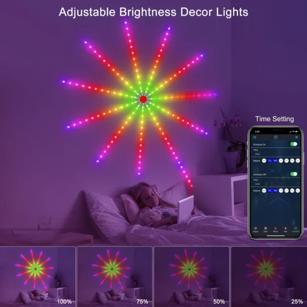 Smart RGBIC LED Firework Lights