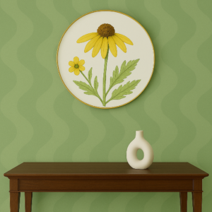 Botanical Elegance on Sage Green Wall