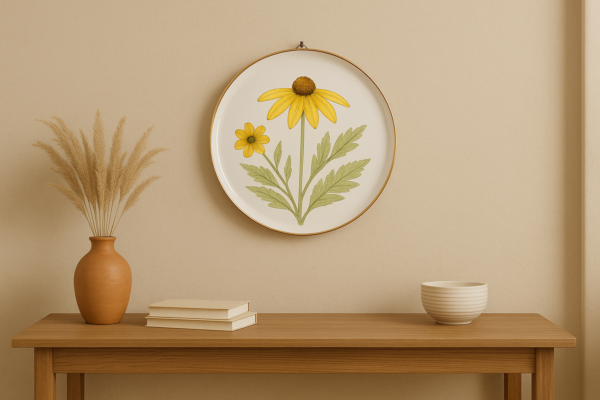 Golden Daisy Botanical Plate
