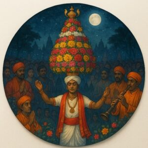 PushpaJatre-Floral Devotion Ceramic Plate