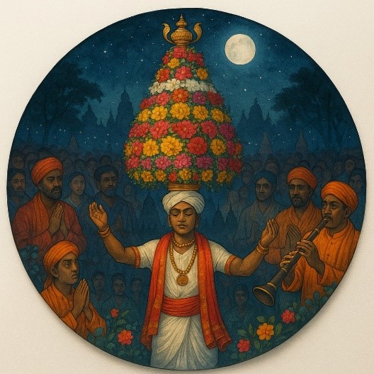 PushpaJatre-Floral Devotion Ceramic Plate