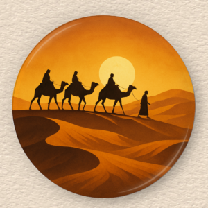 Camel Caravan at Dusk
