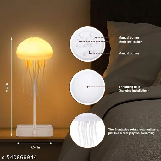 AquaGlow Jellyfish Rotating Lamp